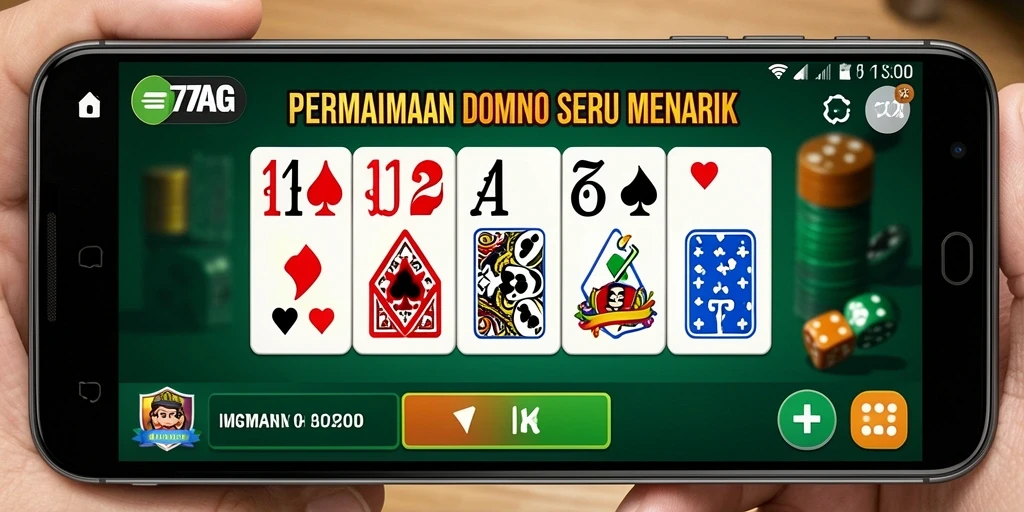 Tampilan gameplay Domino yang seru dan menantang di 77AG.