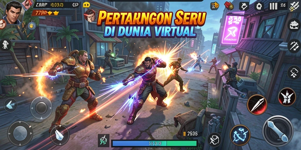 Tampilan gameplay Fighting yang seru dan mendebarkan di 77RP.