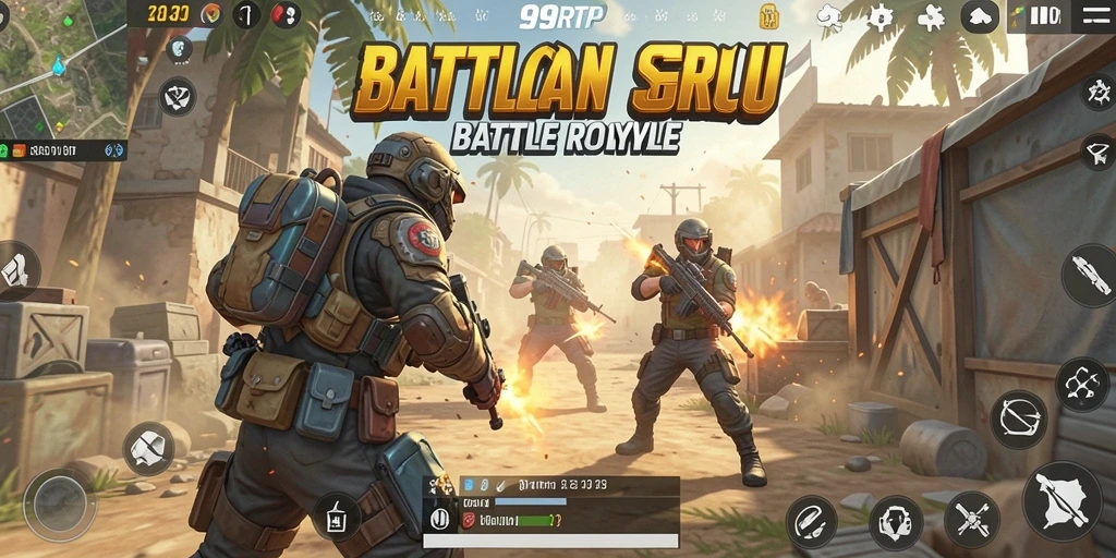 Gameplay intens di arena pertempuran Battle Royale.