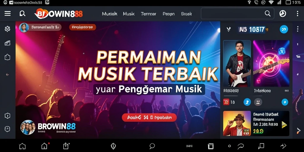 Tampilan gameplay seru BROWIN88 dengan berbagai tantangan musik.