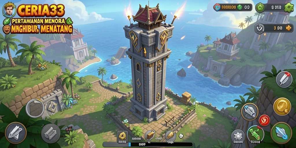 Tampilan gameplay CERIA33 dengan aksi Tower Defense yang mendebarkan.