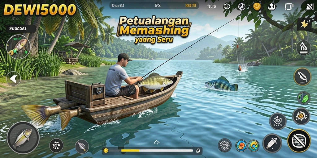 Gameplay memancing yang menarik dan penuh tantangan.
