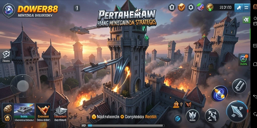 Gameplay DOWER88 menampilkan aksi seru Tower Defense yang mendebarkan.