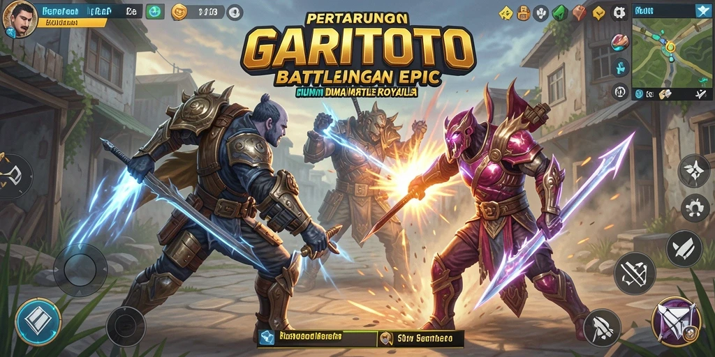 Tangkapan layar menunjukkan aksi seru dalam GARITOTO Battle Royale.