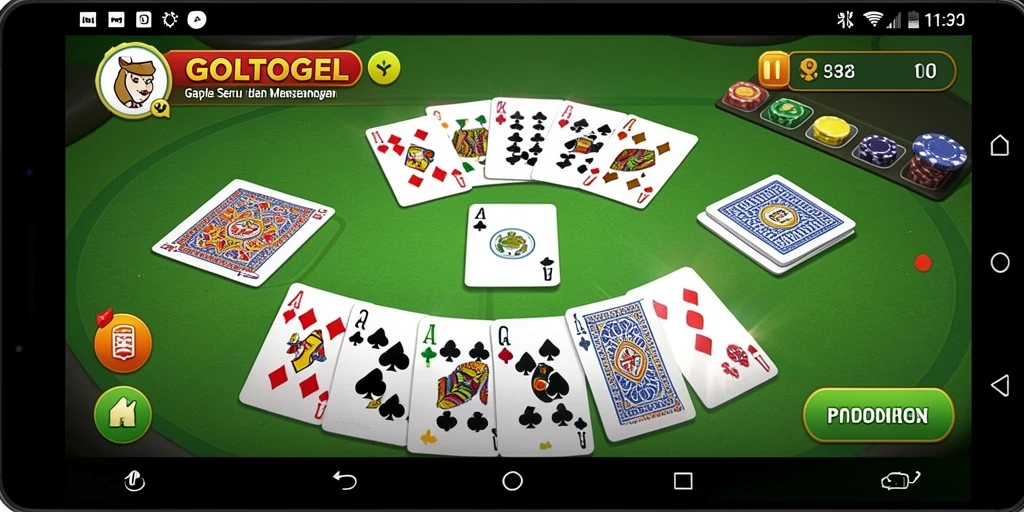 Tampilan seru dari gameplay Gaple GOLTOGEL yang interaktif.