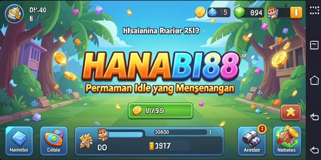 Tampilan menarik dari gameplay game Idle HANABI88.