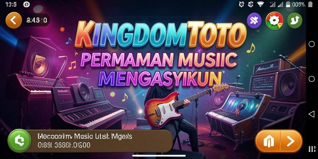 Tangkapan layar gameplay KINGDOMTOTO menampilkan pengalaman musik yang mengasyikkan.