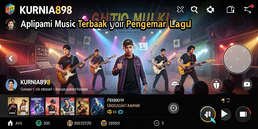 Tampilan screenshot KURNIA898 yang menunjukkan pengalaman bermain musik secara interaktif.
