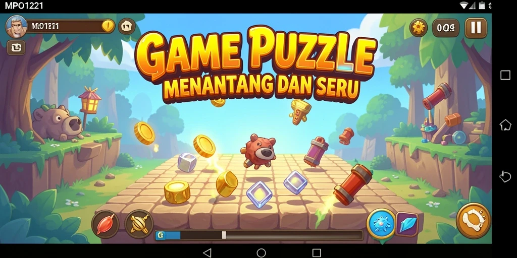 Screenshot MPO1221 menampilkan gameplay Puzzle yang menarik.
