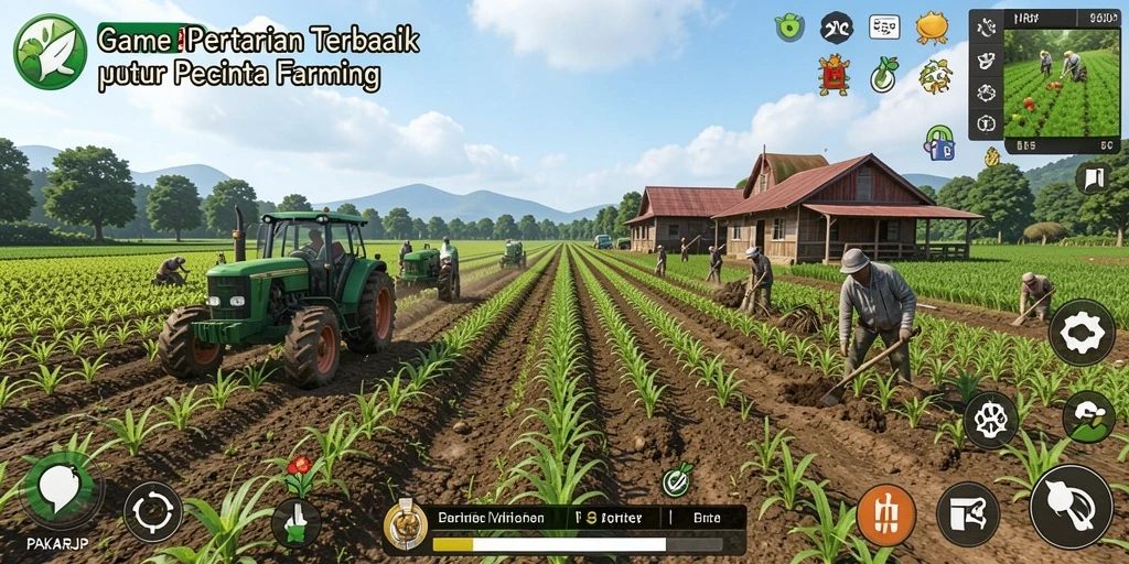 Tampilan menarik gameplay PAKARJP yang mengajak pemain bertani.