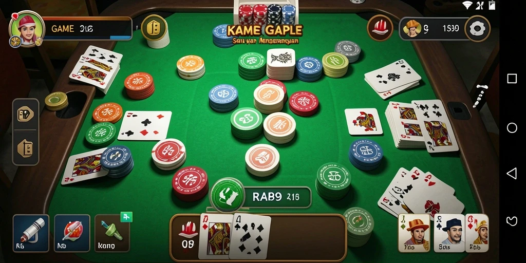 Screenshot utama gameplay Gaple RAP89 yang seru dan interaktif.