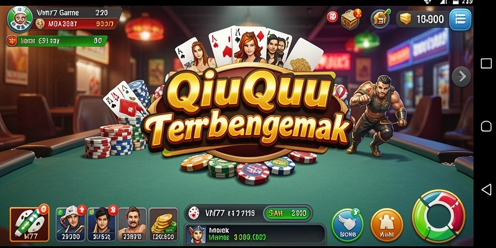 Tampilan gameplay QiuQiu yang dinamis dan menarik.