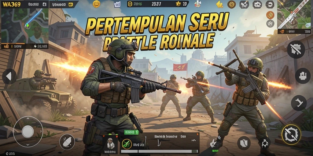 Gameplay seru WA369 dengan pertempuran intens di arena Battle Royale.